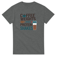 Load image into Gallery viewer, Coffee Weights and Protein Shakes T-Shirt 
