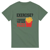 Load image into Gallery viewer, Exercise I Thought You Said Extra Fries T-Shirt 
