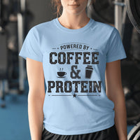 Load image into Gallery viewer, Powered by Coffee and Protein T-Shirt
