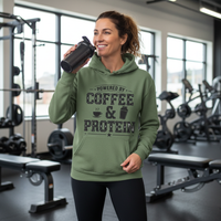 Load image into Gallery viewer, Powered by Coffee and Protein - Hoodie
