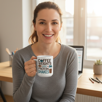 Load image into Gallery viewer, Coffee Weights and Protein Shakes White 15oz Ceramic Mug