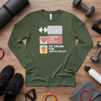 Load image into Gallery viewer, Weights for Muscle, Cardio for Heart, Ice Cream for Mental Health - Long sleeve T-shirt