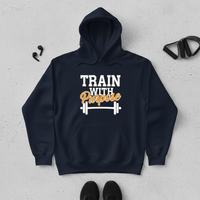 Load image into Gallery viewer, Train with Purpose - Hoodie Motivational Fitness Gym Workout