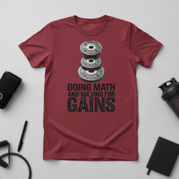 Load image into Gallery viewer, Doing Math and Solving for Gains T-Shirt