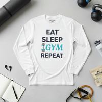 Load image into Gallery viewer, Eat Sleep Gym Repeat Long sleeve T-shirt