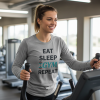 Load image into Gallery viewer, Eat Sleep Gym Repeat Long sleeve T-shirt