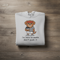 Load image into Gallery viewer, I'm Here I'm Awake Don't Push It Hoodie