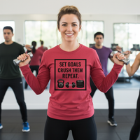 Load image into Gallery viewer, Set Goals, Crush Them, Repeat - Long sleeve T-shirt