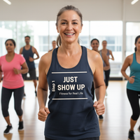 Load image into Gallery viewer, Just Show Up, Fitness for Real Life - Racerback Tank