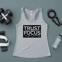 Load image into Gallery viewer, Trust the Process Focus on Your Journey - Racerback Tank