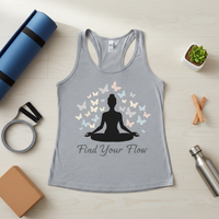 Load image into Gallery viewer, Find Your Flow Yoga Racerback Tank – Mindful Women’s Fitness Top for Yoga &amp; Wellness