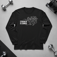 Load image into Gallery viewer, Strength Is Earned Long Sleeve T-Shirt – For Women Who Work for It