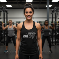 Load image into Gallery viewer, Strength Is Earned Racerback Tank – For Women Who Work for It