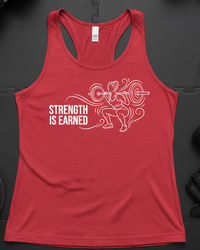 Load image into Gallery viewer, Strength Is Earned Racerback Tank – For Women Who Work for It