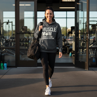 Load image into Gallery viewer, Muscle Mom Hoodie – Strong at Home Strong at the Gym Women’s Sweatshirt