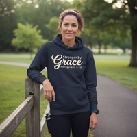 Load image into Gallery viewer, Stronger By Grace Hoodie – Philippians 4:13 Christian Gym Hoodie – Faith Based Workout Sweatshirt for Women