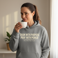 Load image into Gallery viewer, Train With Purpose Pray With Power Hoodie | Women’s Fitness Hoodie