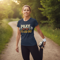 Load image into Gallery viewer, Pray For Me It’s Leg Day T-Shirt – Funny Faith &amp; Fitness Gym Shirt